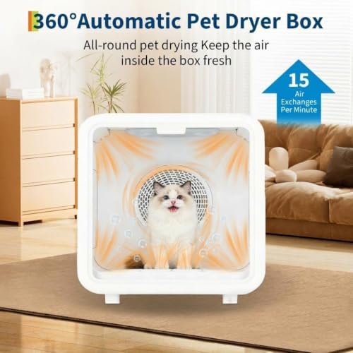 Pet Drying Box 360° High-Efficiency Drying System, 72L Comfort Design, Safety with Smart Temperature Control, LED Control Panel & Smart Auto-Open Door