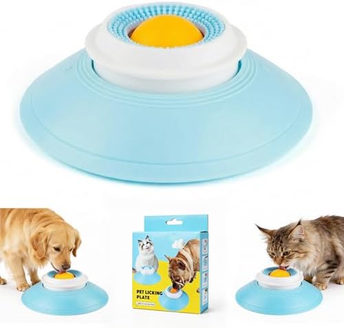 Dog Lick Bowl,Lick Bowl for Dogs Slow Feeder Dog Bowls for Liquid Food Treat,Lick and Roll Bowl for Dogs Anxiety Relieving Dog Lick Bowl with Ball,Snack Dispenser Non-Slip Pet Toys for Dogs Cats