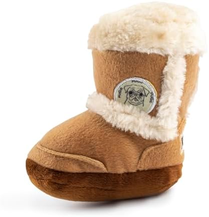 Haute Diggity Dog Pugg Boot Plush Dog Toy, Designer Parody Stuffed Chew Toy