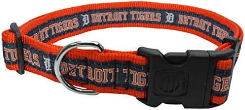 MLB Detroit Tigers Licensed PET COLLAR- Heavy-Duty, Strong, and Durable Dog Collar. Available in 29 Baseball Teams and 4 Sizes