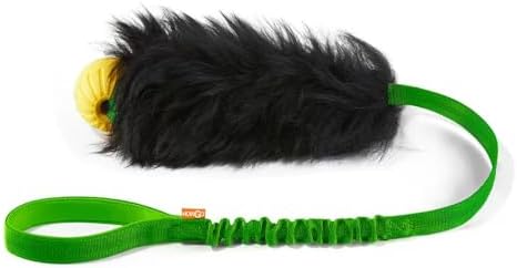 HOWGO Dog Rope Toy,Dog Bungee Chaser Toy 100% Sheepskin,Sheep Smell Tug Toy for All Breeds(Green, Long with Ball)