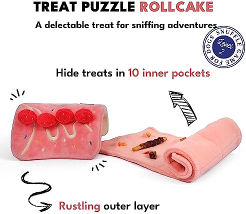 CHEWFFON Birthday Cake Snuffle Dog Toy, Enrichment Treat Hiding Puzzle