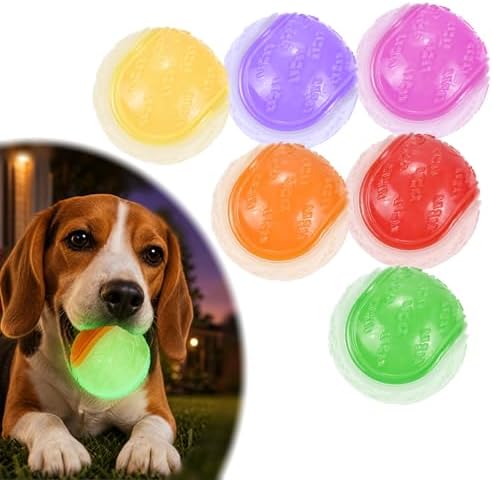 6Pcs Rubber Dog Balls, 2.5 Inch for All Breeds Dogs