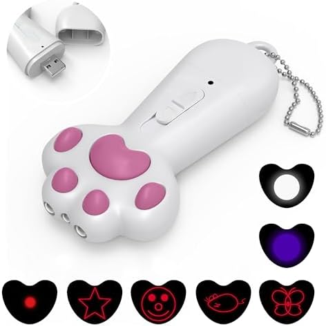 FYNIGO Interactive Cat Toys for Indoor Cats and Dogs,7 in 1 USB Rechargeable Cat Teaser Toy for Chasing and Exercise