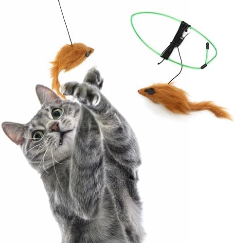 SPOT A-Door-Able Bouncing Mouse Cat Toy - Hanging Rattle & Catnip Interactive Toy, Entertain Cats for Hours, Indulge Natural Hunting Instincts, Provide Mental Stimulation, Suspend From Any Door Frame