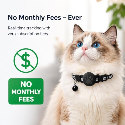 Cat GPS Tracker Collar, Waterproof, Find My Compatible, No Monthly Fee
