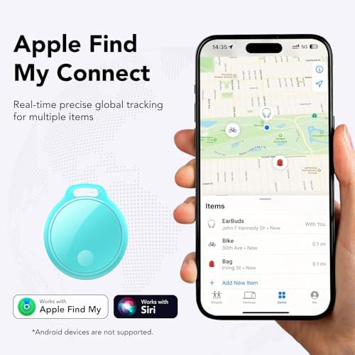 Air Tracker Tags-4 Pack: Smart Bluetooth Tracker, Compatible with Apple Find My APP (iOS Only) Replaceable Battery, IP67 Waterproof, Suitable for Luggage, Wallets, Backpacks, Keys Tracking Tag