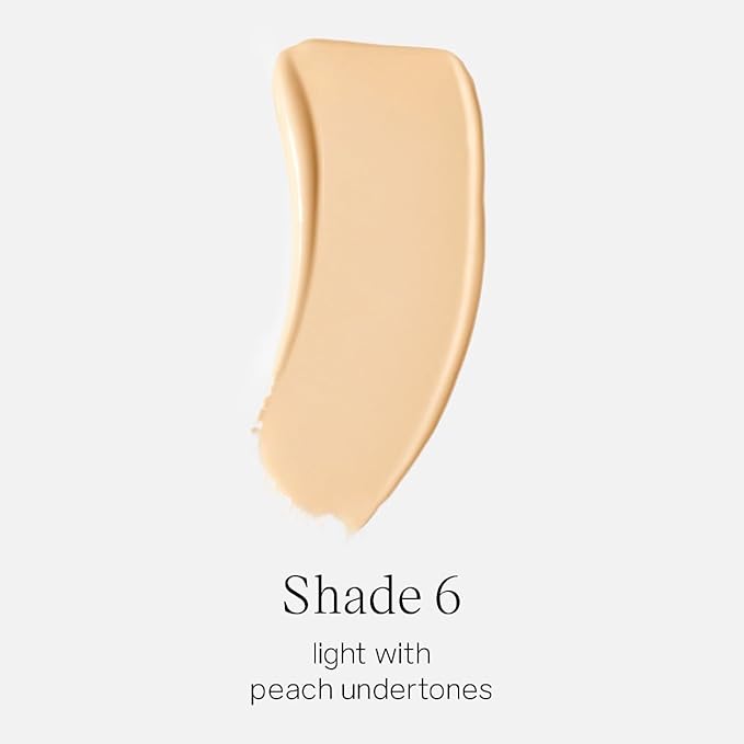 Saie Glowy Super Skin Tint Liquid Foundation - Weightless + Dewy Foundation with Lightweight Medium Coverage - Hydrating Face Makeup + Skin Care Serum Hybrid with Hyaluronic Acid - Shade 6 (1.01 oz)