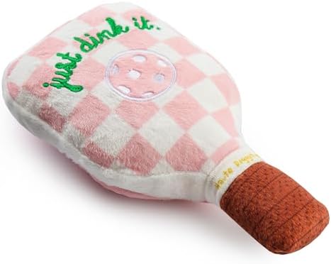 Haute Diggity Dog Pickleball Paddle Plush Dog Toy, Funny Parody Chew Toys