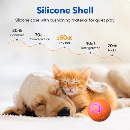 Interactive Small Dog Toy Ball, Smart Jumping Ball for Puppy Dogs, Activated Automatic Bouncing Moving Vibrating (Blue)