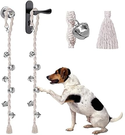 Dog Bells to Go Outside, Potty Training Bell, Handmade, Adjustable | Handmade with Premium Yarn, Twisted Style, Clear Jingle, Dog Potty Bell, Dog Door Bell.