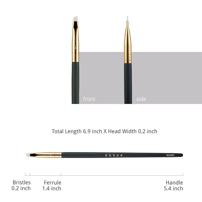 SOO ADOR okhee Edge Eye Brush NUN05 – Professional Korean Eye Makeup Brush, Slim Angled Precision Brush for Defining Eye Edges, Under Eye Shadow, Outer Corner & Soft Eyeliner