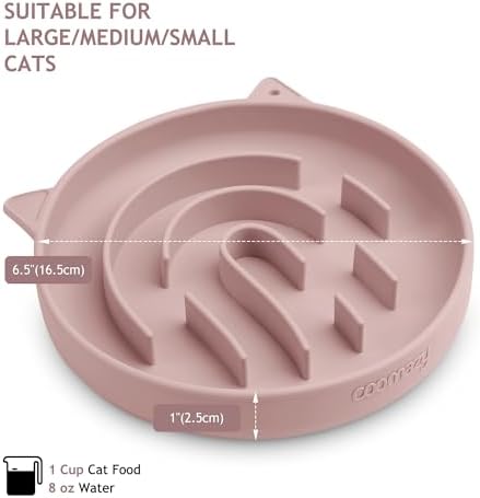 Coomazy Slow Feeder Cat Bowl Silicone Pet Puzzle Feeder for Slow Eating
