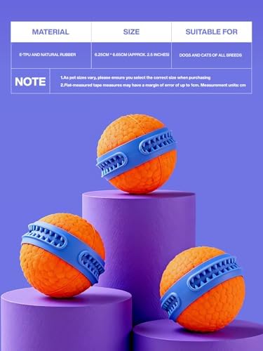 Dog Rubber Ball Dog Toy, Tennis & Puzzle Toy with Treat Dispenser for Aggressive Chewers, Teething Puppies and Interactive Play
