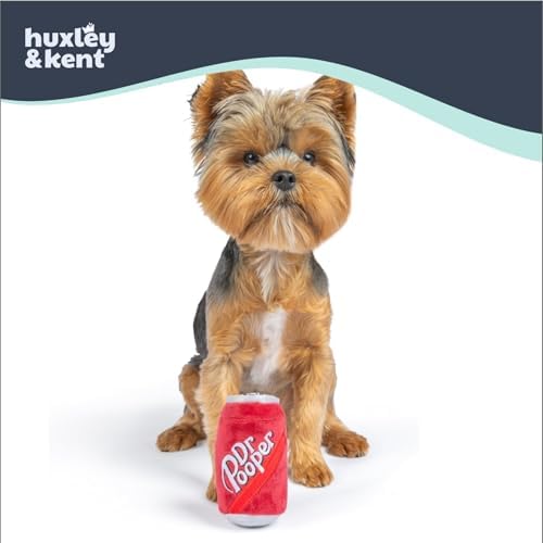 Huxley & Kent Funny Dog Toy w/Squeaker – Power Plush Squeaky Dog Toys for Small Dogs – Durable Small Stuffed Animal for Indoor Play & Fetch - Tiny Tuff Dr Pooper