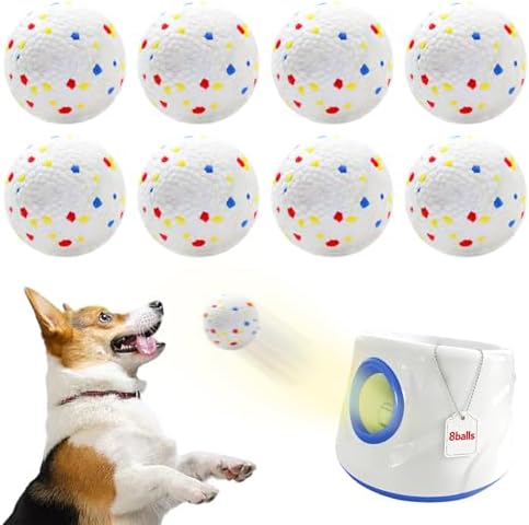 8 Pack Dog Balls, Dog Toy Balls 2.28'' - Indestructible Dogs Ball for Aggressive Chewers, Small Tennis Ball for Dogs(Small/Medium), Fit Same Listing Automatic Launcher Only ETPU Material