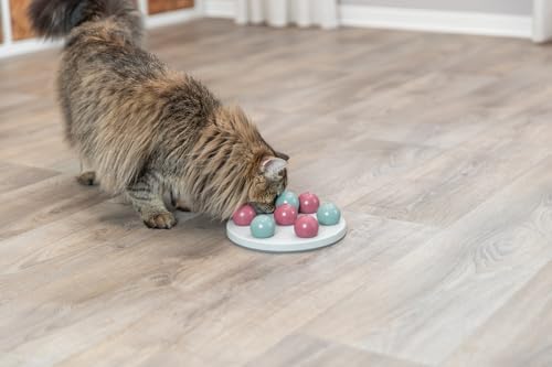 TRIXIE Pet Products Solitaire Game for Cats, White/Blue, 7.75 x 7.75 x 3 in. (4594)