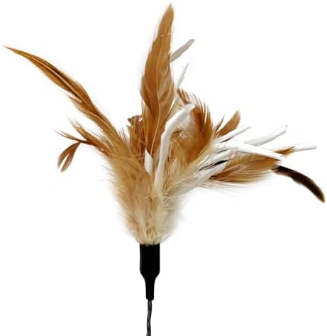TTcat 3 Pack 22.8" Extra Long Cat Feather Wand Toys, Colorful Interactive Cat Teaser Wands with Flexible Bendable Wire, Natural Feather & Crinkle Paper, Play Toy for Indoor Kittens and Cats.
