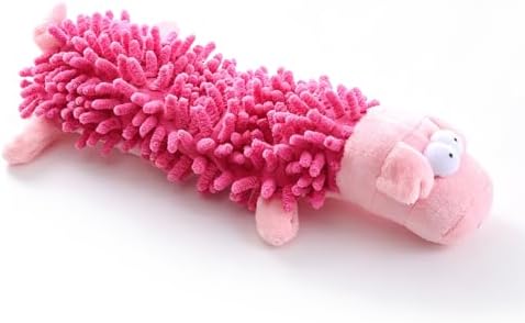 LECDOA Plush Squeaky Dog Toys, Soft Bite Resistant Chew Toys, Pig