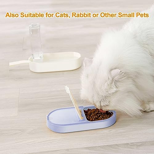 2-in-1 Dog Bowl & Water Bottle, Large Food Container for Dog Treats, Steak, Sticks, Bars - Portable Pet Dispenser for Hiking, Travel (Blue)