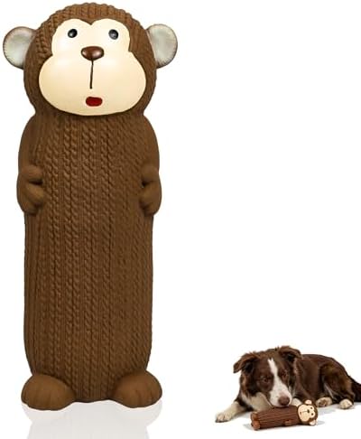 Deeow Monkey Latex Dog Toy with Unique Squeaker for Cuddling Puppy Teething