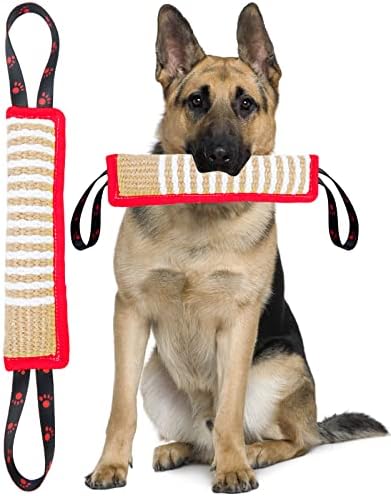 Clysoru Dog Tug Toy Tough Jute Bite Pillow Lasting Training Equipment Puppy to Large Dogs Interactive for Large and Small