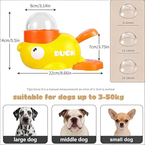 Duck Dog Treat Dispenser Toy for Small Breeds - Interactive Slow Feeder Puzzle & Food Dispensing Toy, Mental Stimulation Puppy Chew Toy for Healthy Digestion & IQ Training (White)