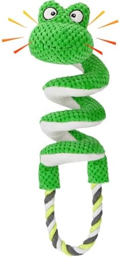 Letsmeet Interactive Squeaky Dog Toys with Pull Rope, Large Dog Tug of War Toy, Plush Puppy Chew Toys for Dental Health, Great for Small, Medium and Big Dogs