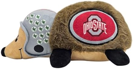 NCAA Ohio State Buckeyes Plush Hedgehog Toy for Dogs & Cats, Cool Soft Pet Toy for Fun and Interactive Play, Dog Chew Toy with Squeaker, Licensed Hot Pet Toy