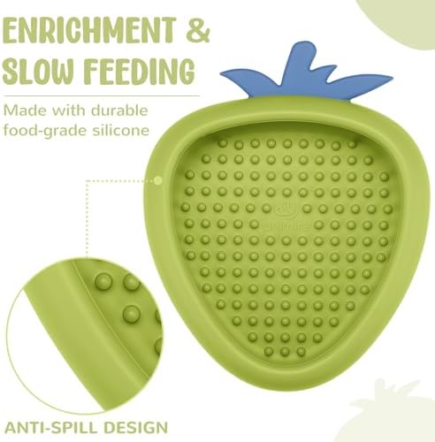Freeze Dog Lick Bowl, Animire Non-Slip Slow Feeder Lick Mat for Dogs, Silicone Dog Enrichment Bowl for Distraction Anxiety Relief Boredom, BPA Free, Dishwasher Safe(Green,S)