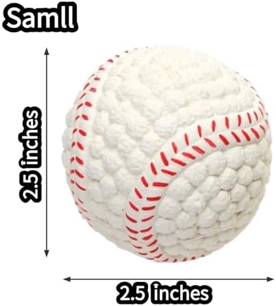 Squeaky Chew Dog Toys Interactive Sports Balls with Squeaker Soft Latex Rubber Bouncy Fetch Ball Toy (Soccer, Volleyball, Football, Tennis) for Puppy & Dog (Tennis,Small)