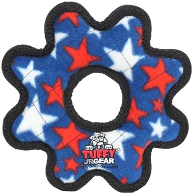 TUFFY® 5 Pack Jr Bear, Hippo, Bone, Stego & GearRing Durable Plush Dog Toys