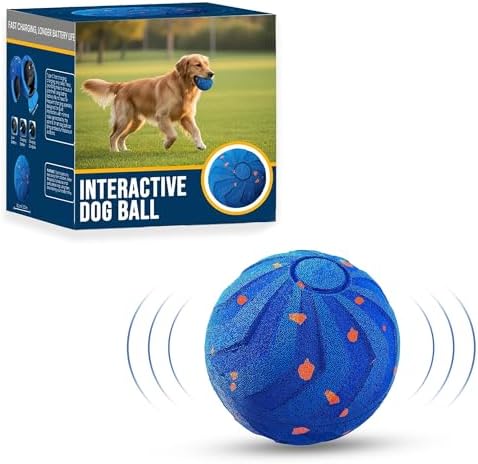 Smart 2-Mode Automatic Rolling Bouncing Dog Toy - Small, Medium, Large Giant Dogs - IPX7 Waterproof Chew-Resistant E-TPU - USB-C Fast Charging - Boredom & Anxiety Relief