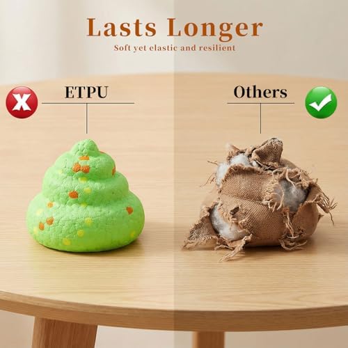 Interactive Funny Poop-Shaped Chew Sound Toy for Small and Medium-Sized Dogs, Durable ETPU Material, Used for Dog Playing and Training 2.7 Inch Puppy Chew Toys for Teething High Elasticity