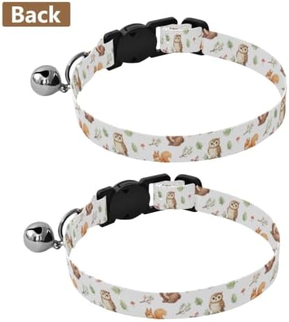 Watercolor Animals Fox Easy to Wear Kitten Collars 2 Pack Cat Neck Collar
