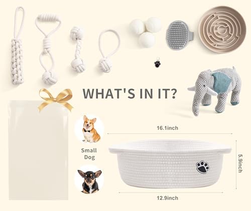 Dog Gift Basket – Puppy Starter Kit, Welcome New Puppy Gift Basket with Interactive Toys Bundle, Perfect Dog Birthday Set with Chew Toys, Pet Essentials for New Owners