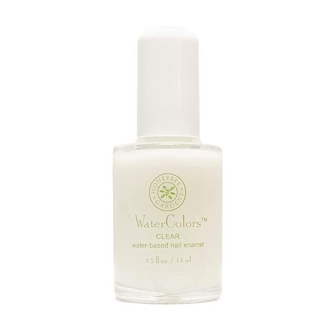 Honeybee Gardens Water-Based Nail Enamel, Clear, Eco-Friendly, Odorless & Vibrant Polish, 0.5 fl oz