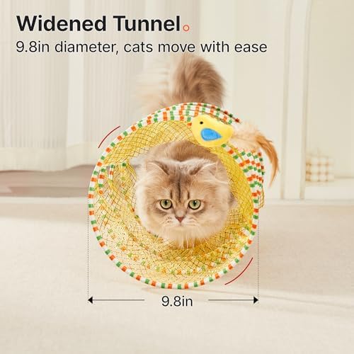 Potaroma Spiral Tunnel Cat Toy, Self Play Collapsible Spring Kitten Tunnel
