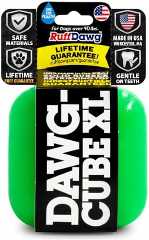 Ruff Dawg Cube XL 3.5 Indestructible Dog Toy - 1 PC Color Varies – Heavy-Duty Rubber Fetch & Chew Toy for Aggressive Chewers – Made in USA