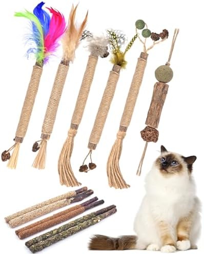 TINDTOP Silvervine Chew Sticks for Cats, 12 Pack Natural Catnip Toys