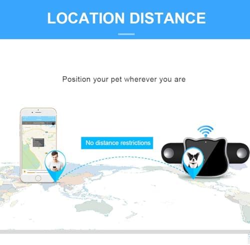 Smart Dog GPS Tracker, Tupoinno Live Pet Tracker with Virtual Fence, Real-Time Tracking,Activity Monitoring, Location History, Dog Collar Attachment, IP65 Waterproof