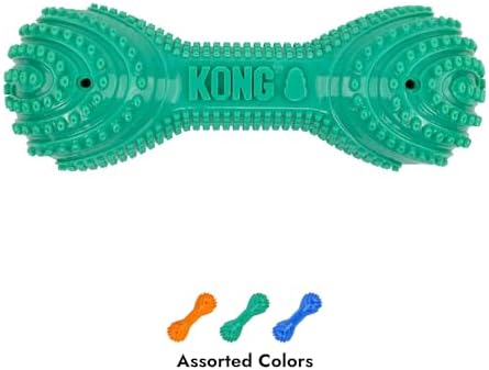 KONG CoreStrength Dog Toy – Dumbbell –Durable Tough Chew Toy for Medium & Large Dogs – Textured Dental Chew for Teeth & Gums – Fetch & Interactive Play