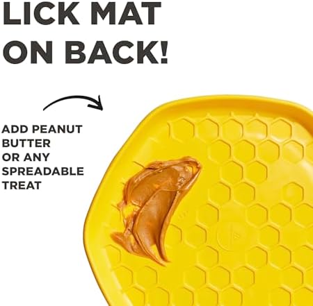 PROJECT HIVE ·PET COMPANY· Dog disc - Great for Fetch - Includes a Lick mat on Back - Floats in Water, Smooth Glide - Made in The USA (Unscented Yellow)