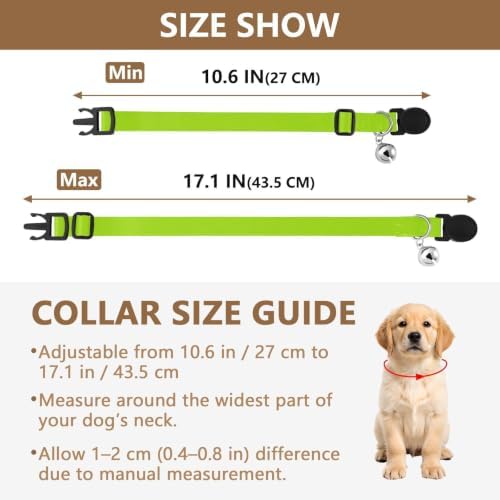 Green Yellow Gradient Comfortable Cat Collar, 2 Pack Cat Bell Collar