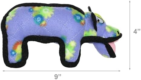 TUFFY® 4 Pack Tiger Hippo Giraffe Penguin Plush Dog Toys
