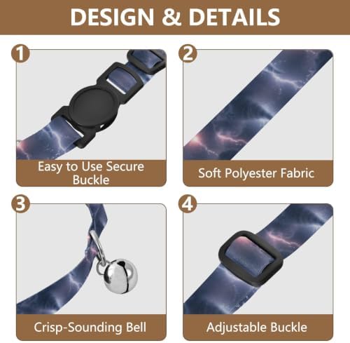 2 Pack Cat Collars Tornadoes Bell Collar for Small Dogs, Adjustable 10.6 to 17.1 Inches