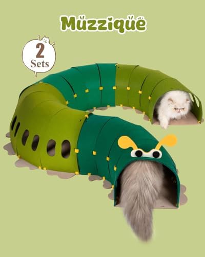 Felt Cat Tunnel, Connectable Large Cute Rabbit Tunnel Bed, with Hair Brush