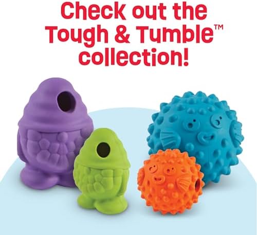 Brightkins Tough & Tumble Treat Dispenser Large Pufferfish - Interactive Dog Toys, Dog Treat Dispenser Toy, Puppy Training Toys, Durable Puzzle Balls for Dogs, Enrichment Slow Feeder Ball