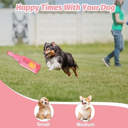 Red Water Bottle Dog Toy for Aggressive Chewers Small Medium Dogs