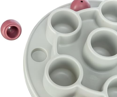 TRIXIE Cat Activity Pentagon Strategy Game – Interactive Cat Toy for Indoor Cats with 2 Challenge Levels – Slow Feeder Puzzle with Treat Compartments – 11 in, ø 28 cm
